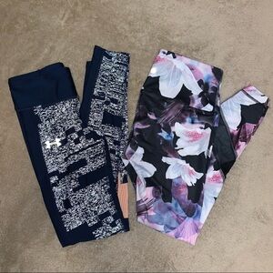 Under Armour Heat Gear and Velocity 7/8 Leggings Size Small Bundle